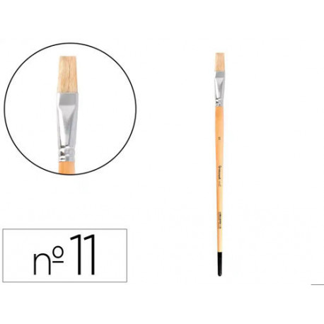 PINCEL PARA PINTURA AL OLEO Y ACRILICA LIDERPAPEL N 11 PUNTA PLANA DE PELO DE CERDA CERTIFICADO FSC