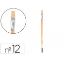 PINCEL PARA PINTURA AL OLEO Y ACRILICA LIDERPAPEL N 12 PUNTA PLANA DE PELO DE CERDA CERTIFICADO FSC