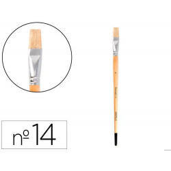 PINCEL PARA PINTURA AL OLEO Y ACRILICA LIDERPAPEL N 14 PUNTA PLANA DE PELO DE CERDA CERTIFICADO FSC
