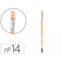 PINCEL PARA PINTURA AL OLEO Y ACRILICA LIDERPAPEL N 14 PUNTA PLANA DE PELO DE CERDA CERTIFICADO FSC