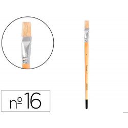 PINCEL PARA PINTURA AL OLEO Y ACRILICA LIDERPAPEL N 16 PUNTA PLANA DE PELO DE CERDA CERTIFICADO FSC