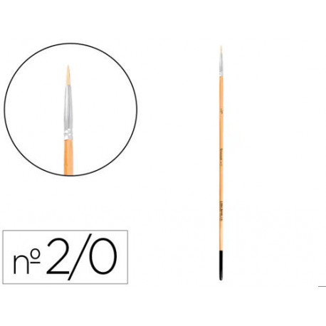 PINCEL PARA PINTURA AL OLEO Y ACRILICA LIDERPAPEL N 00 PUNTA REDONDA DE PELO DE CERDA CERTIFICADO FS
