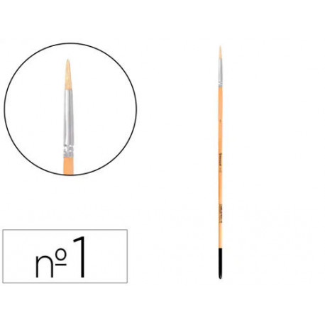 PINCEL PARA PINTURA AL OLEO Y ACRILICA LIDERPAPEL N 1 PUNTA REDONDA DE PELO DE CERDA CERTIFICADO FSC