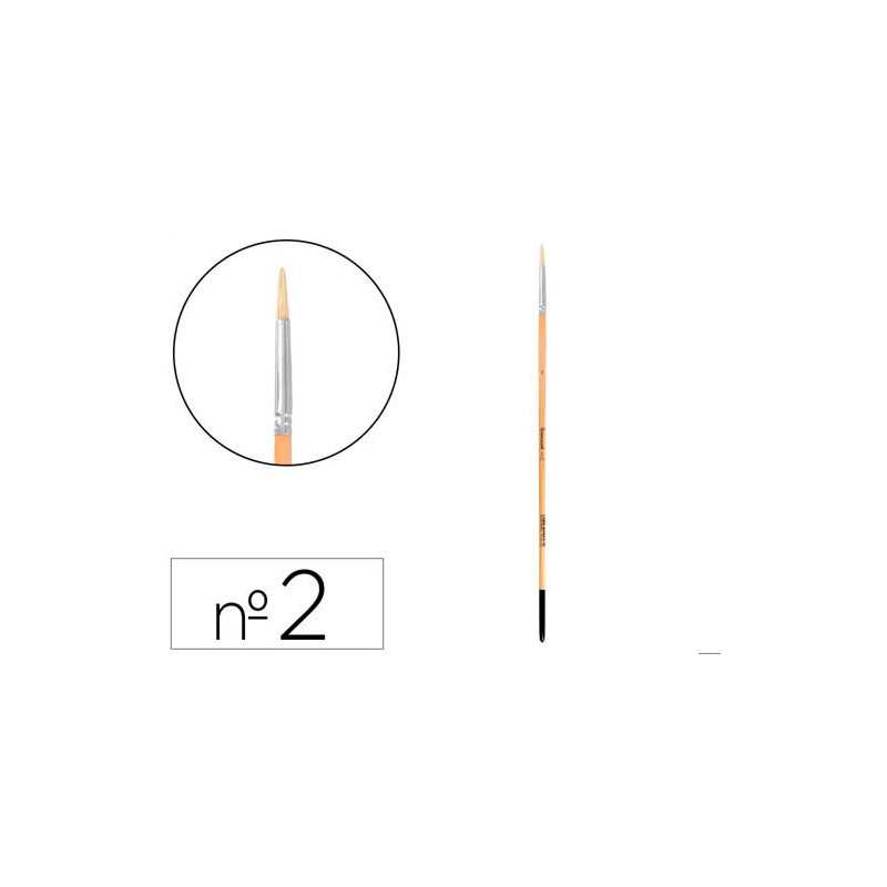 PINCEL PARA PINTURA AL OLEO Y ACRILICA LIDERPAPEL N 2 PUNTA REDONDA DE PELO DE CERDA CERTIFICADO FSC