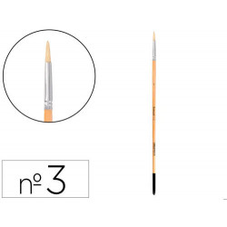 PINCEL PARA PINTURA AL OLEO Y ACRILICA LIDERPAPEL N 3 PUNTA REDONDA DE PELO DE CERDA CERTIFICADO FSC