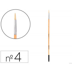 PINCEL PARA PINTURA AL OLEO Y ACRILICA LIDERPAPEL N 4 PUNTA REDONDA DE PELO DE CERDA CERTIFICADO FSC