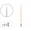 PINCEL PARA PINTURA AL OLEO Y ACRILICA LIDERPAPEL N 4 PUNTA REDONDA DE PELO DE CERDA CERTIFICADO FSC