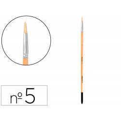 PINCEL PARA PINTURA AL OLEO Y ACRILICA LIDERPAPEL N 5 PUNTA REDONDA DE PELO DE CERDA CERTIFICADO FSC