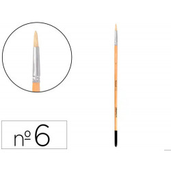 PINCEL PARA PINTURA AL OLEO Y ACRILICA LIDERPAPEL N 6 PUNTA REDONDA DE PELO DE CERDA CERTIFICADO FSC