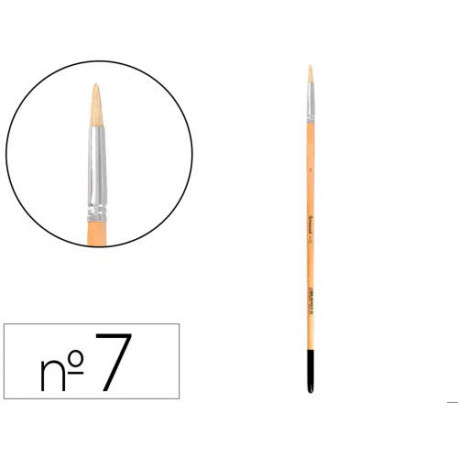 PINCEL PARA PINTURA AL OLEO Y ACRILICA LIDERPAPEL N 7 PUNTA REDONDA DE PELO DE CERDA CERTIFICADO FSC