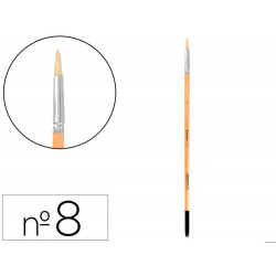 PINCEL PARA PINTURA AL OLEO Y ACRILICA LIDERPAPEL N 8 PUNTA REDONDA DE PELO DE CERDA CERTIFICADO FSC