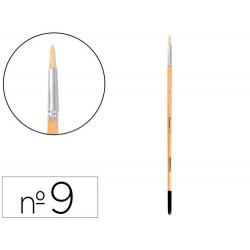 PINCEL PARA PINTURA AL OLEO Y ACRILICA LIDERPAPEL N 9 PUNTA REDONDA DE PELO DE CERDA CERTIFICADO FSC