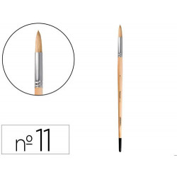 PINCEL PARA PINTURA AL OLEO Y ACRILICA LIDERPAPEL N 11 PUNTA REDONDA DE PELO DE CERDA CERTIFICADO FS