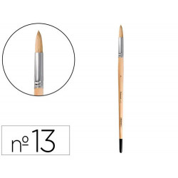 PINCEL PARA PINTURA AL OLEO Y ACRILICA LIDERPAPEL N 13 PUNTA REDONDA DE PELO DE CERDA CERTIFICADO FS