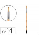 PINCEL PARA PINTURA AL OLEO Y ACRILICA LIDERPAPEL N 14 PUNTA REDONDA DE PELO DE CERDA CERTIFICADO FS