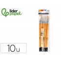 PINCELES DE PELO DE CERDA LIDERPAPEL PUNTAS SURTIDAS BOLSA DE 11 UNIDADES CERTIFICADO FSC