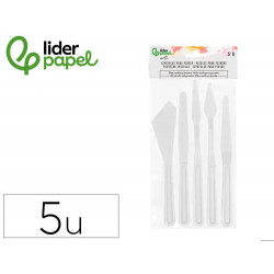 ESPATULA PARA PINTURA LIDERPAPEL DE PLASTICO JUEGO DE 5 UNIDADES TAMAÑOS SURTIDOS