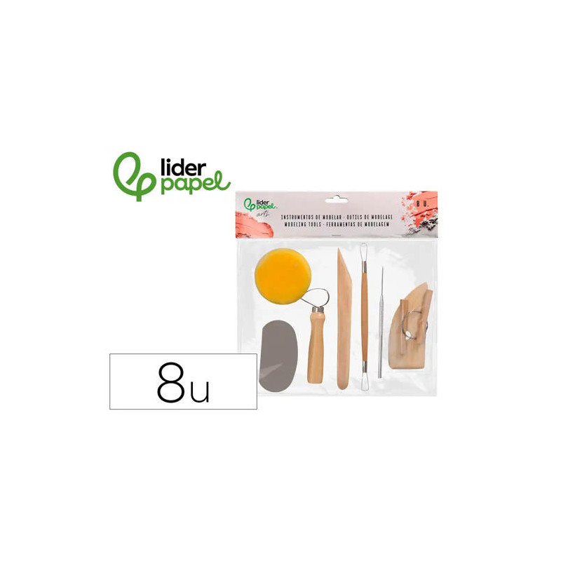 INSTRUMENTOS DE MODELAR LIDERPAPEL PACK 8 HERRAMIENTAS SURTIDAS CERTIFICADO FSC