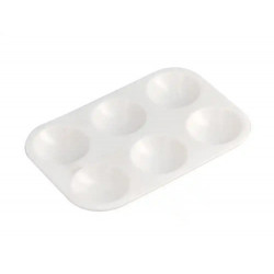 PALETA PLASTICO LIDERPAPEL PARA PINTURA RECTANGULAR CON 6 HUECOS 12.5X8,7 CM