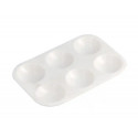 PALETA PLASTICO LIDERPAPEL PARA PINTURA RECTANGULAR CON 6 HUECOS 12.5X8,7 CM