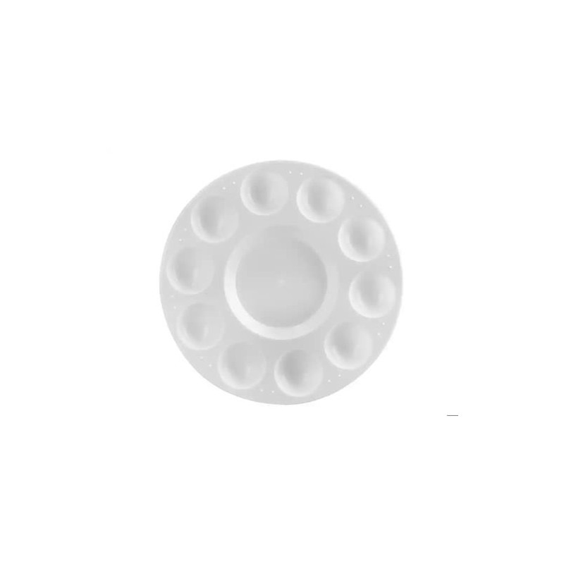 PALETA PLASTICO LIDERPAPEL PARA PINTURA REDONDA CON 10 HUECOS 17 CM