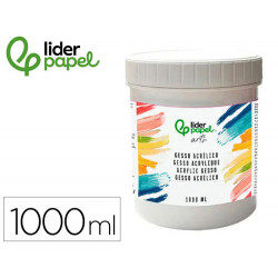 GESSO LIDERPAPEL ADITIVO PARA ACRILICO PREPARADOR DE SUPERFICIE BOTE DE 1 LITRO