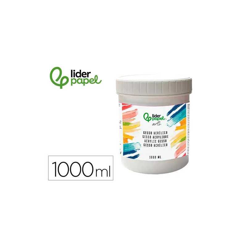 GESSO LIDERPAPEL ADITIVO PARA ACRILICO PREPARADOR DE SUPERFICIE BOTE DE 1 LITRO