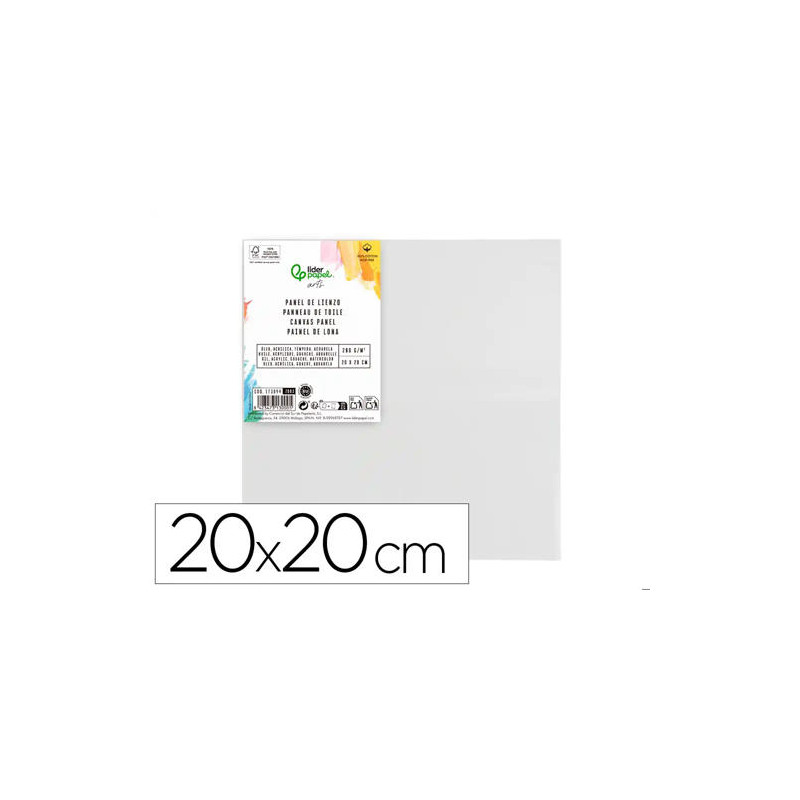 PANEL DE LIENZO LIDERPAPEL 20X20 CM GRAMAJE 280G/M2 CERTIFICADO FSC