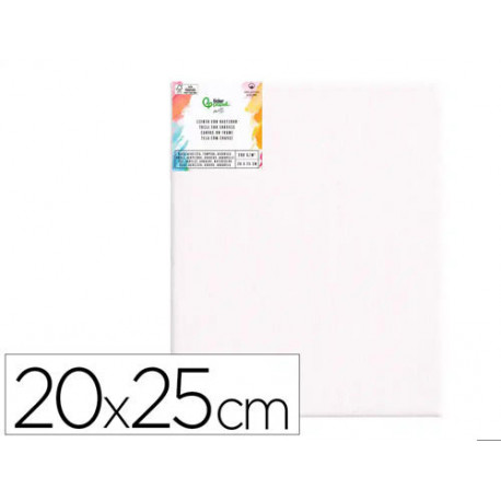 BASTIDOR LIDERPAPEL 3P LIENZO GRAPADO PARTE TRASERA ALGODON 100% BORDES MADERA 20X25 CM GRAMAJE 280G