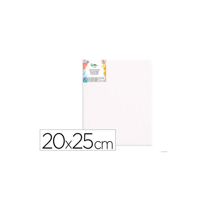 BASTIDOR LIDERPAPEL 3P LIENZO GRAPADO PARTE TRASERA ALGODON 100% BORDES MADERA 20X25 CM GRAMAJE 280G