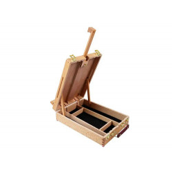 CABALLETE PINTOR DE SOBREMESA LIDERPAPEL MADERA DE HAYA BARNIZADO CON MALETIN 39X26X13CM CERTIFICADO