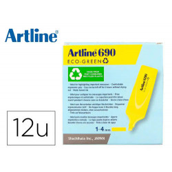 ROTULADOR ARTLINE FLUORESCENTE EK-690 ECO GREEN PUNTA BISELADA AMARILLO
