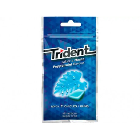 CHICLE TRIDENT GRAGEAS SABOR MENTA SIN AZUCAR BOLSA DE 43,5 GR