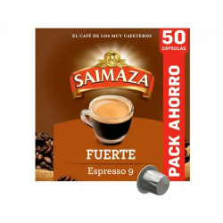 CAFE SAIMAZA FUERTE ESPRESSO INTENSIDAD 9 CAJA DE 50 CAPSULAS COMPATIBLE NESPRESSO