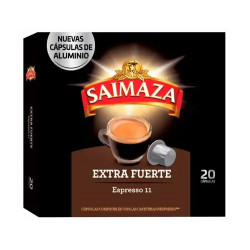 CAFE SAIMAZA EXTRA FUERTE ESPRESSO INTENSIDAD 11 CAJA DE 20 CAPSULAS COMPATIBLE NESPRESSO