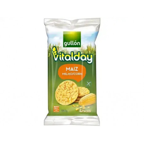 TORTITAS DE MAIZ GULLON VITALDAY 108 GR PAQUETE DE 4 UNIDADES DE 27,5 GR