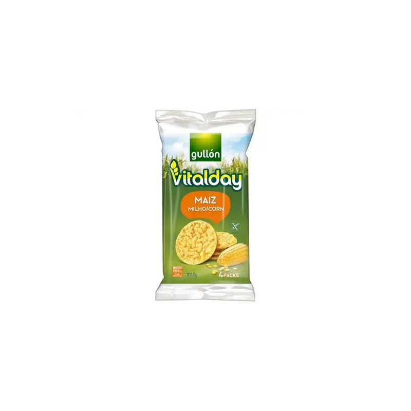 TORTITAS DE MAIZ GULLON VITALDAY 108 GR PAQUETE DE 4 UNIDADES DE 27,5 GR