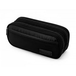 ESTUCHE PORTATODO LIDERPAPEL DUO 3 CREMALLERAS CON BOLSILLOFRONTAL NEGRO 220X90X70 MM