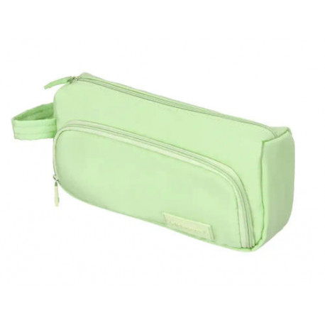 ESTUCHE PORTATODO LIDERPAPEL MINIBAG 2 CREMALLERAS CON BOLSILLO INTERIOR VERDE PASTEL213 X 100 X 70 