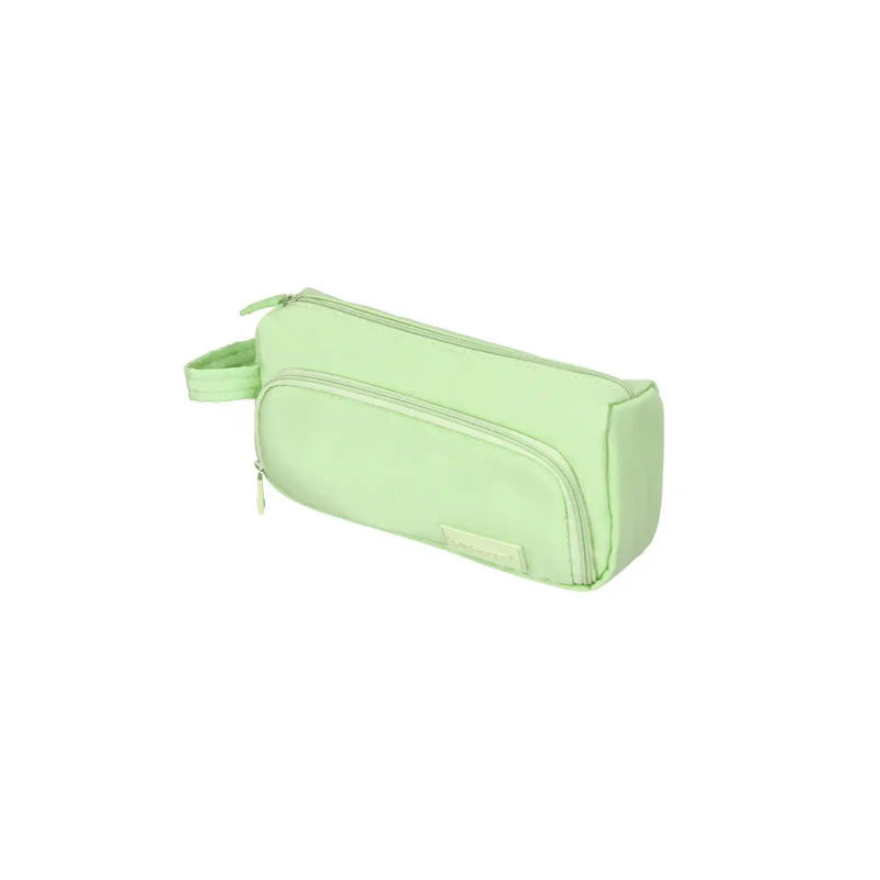 ESTUCHE PORTATODO LIDERPAPEL MINIBAG 2 CREMALLERAS CON BOLSILLO INTERIOR VERDE PASTEL213 X 100 X 70 