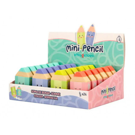 GOMA DE BORRAR IMAGINOVO ERASE IT LAPICES COLORES SURTIDOS