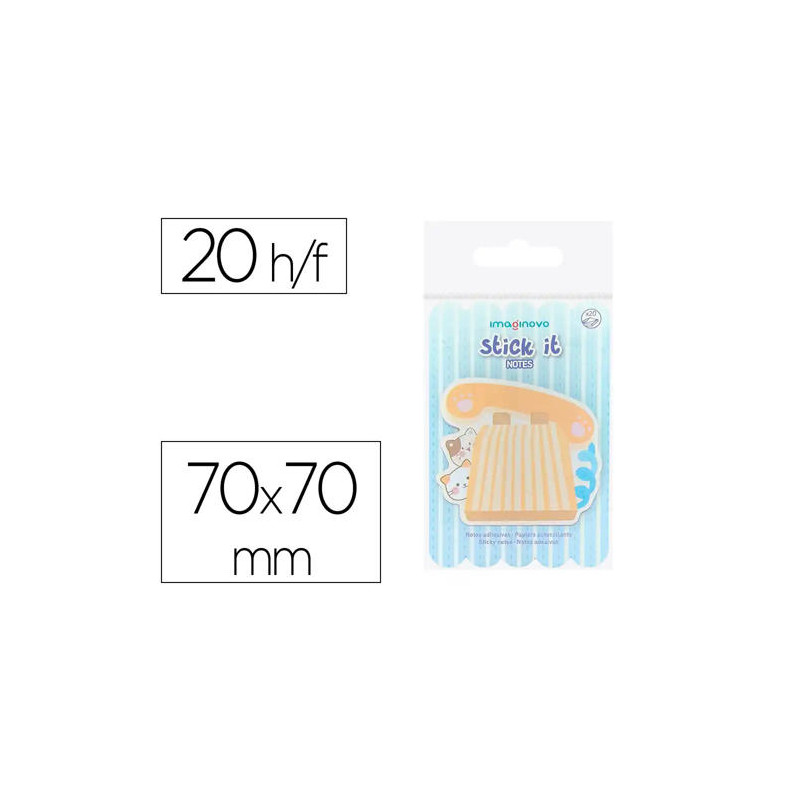 BLOC NOTAS ADHESIVAS IMAGINOVO MEOW 20 HOJAS TELEFONO 70X70 MM