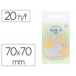 BLOC NOTAS ADHESIVAS IMAGINOVO MEOW 20 HOJAS NUBES 70X70 MM