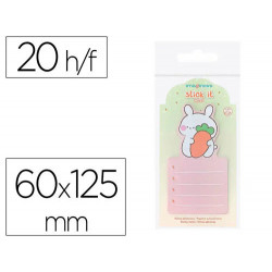 BLOC NOTAS ADHESIVAS IMAGINOVO BUNNY CON SOPORTE 20 HOJAS NARANJA 60X125 MM