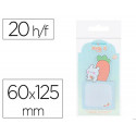 BLOC NOTAS ADHESIVAS IMAGINOVO BUNNY CON SOPORTE 20 HOJAS AZUL 60X125 MM