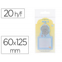BLOC NOTAS ADHESIVAS IMAGINOVO BUNNY CON SOPORTE 20 HOJAS GATO AZUL 60X125 MM