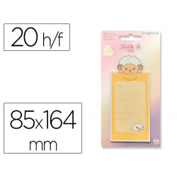 BLOC NOTAS ADHESIVAS IMAGINOVO LETTER CON MENSAJE TRASERO CABRA 20 HOJAS 85X164 MM