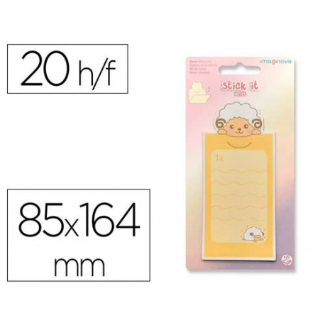 BLOC NOTAS ADHESIVAS IMAGINOVO LETTER CON MENSAJE TRASERO CABRA 20 HOJAS 85X164 MM