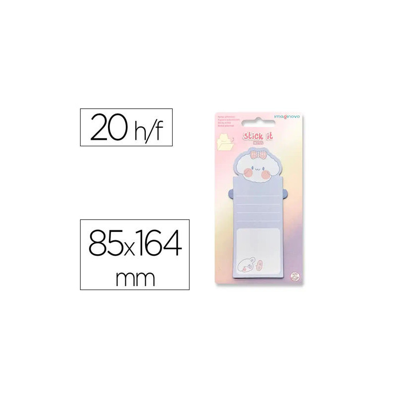 BLOC NOTAS ADHESIVAS IMAGINOVO LETTER CON MENSAJE TRASERO PERRO 20 HOJAS 85X164 MM