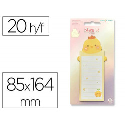 BLOC NOTAS ADHESIVAS IMAGINOVO LETTER CON MENSAJE TRASERO POLLITO 20 HOJAS 85X164 MM